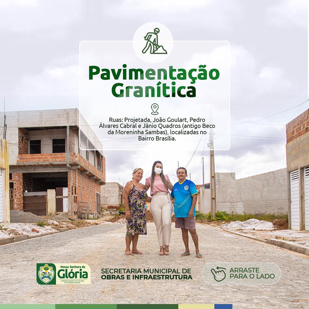 Prefeita Luana visita obras de pavimentação granítica