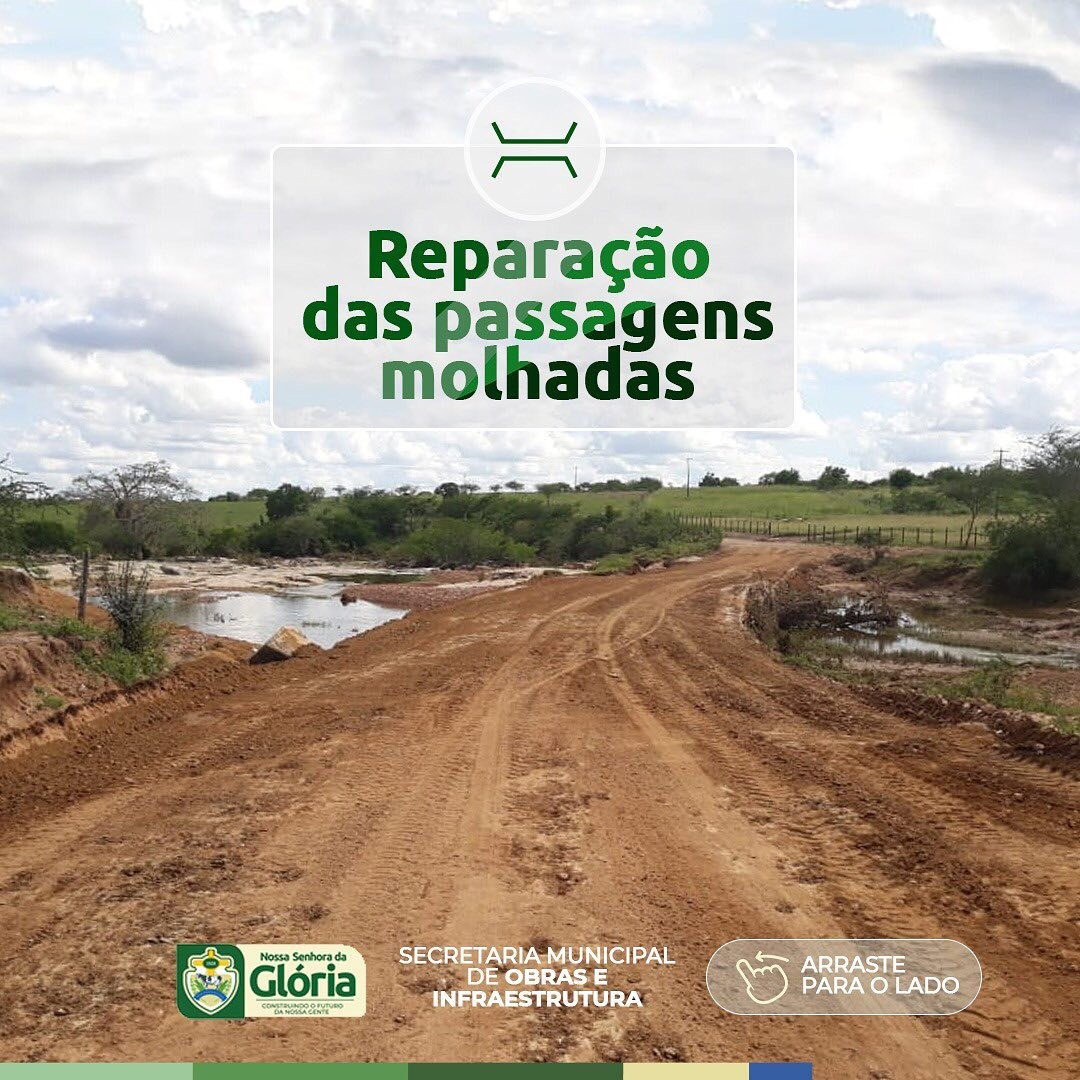 Secretaria de Obras realiza a reparação das passagens molhadas