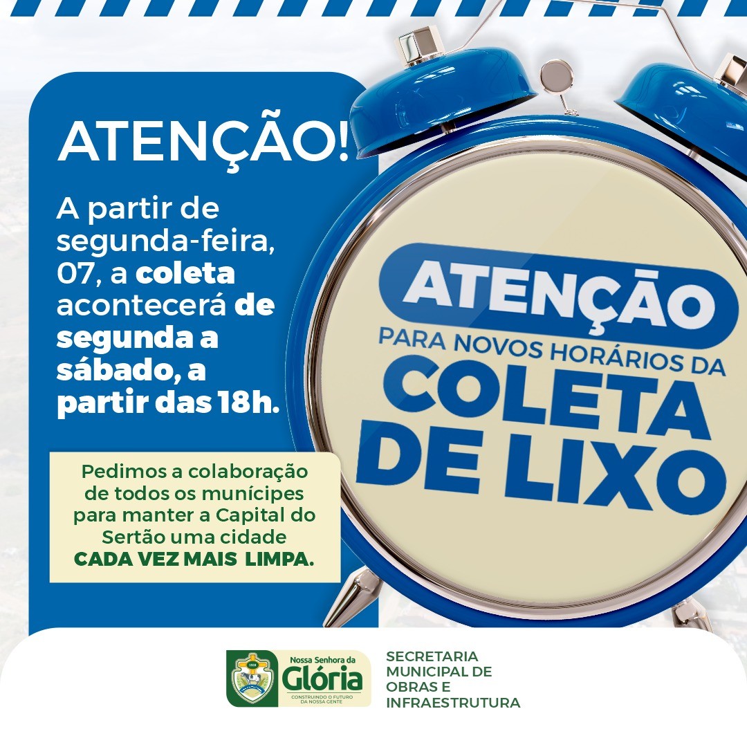 Coleta de Lixo será de segunda à sábado a partir das 18h