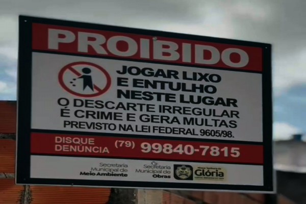 Prefeitura de Glória alerta população sobre horários da coleta de lixo e riscos à saúde