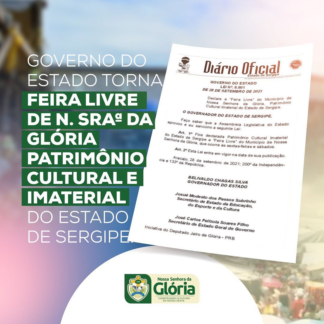 Feira Livre de Nossa Senhora da Glória é declarada Patrimônio Cultural Imaterial do Estado de Sergipe