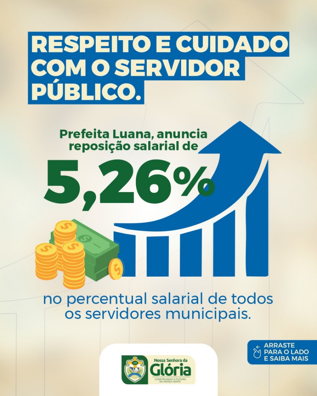 Prefeita Luana concede recomposição salarial a servidores públicos do município